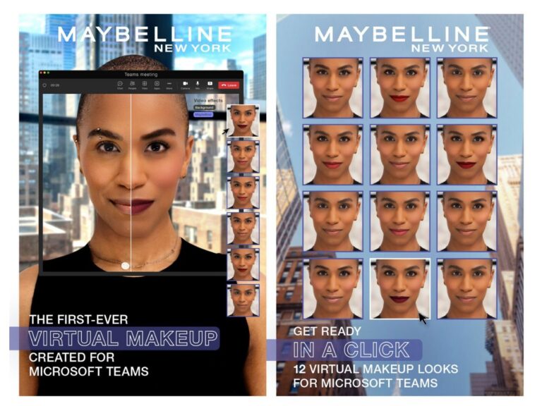Microsoft inclui filtros de maquiagem da Maybelline no Teams